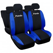 Coprisedili per panda Hybrid con logo post. 60/40 bicolore blu royal / nero