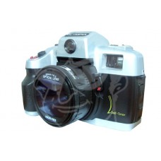 Macchina fotografica con flash reflex rullino analogica zoom pellicola autoscatto