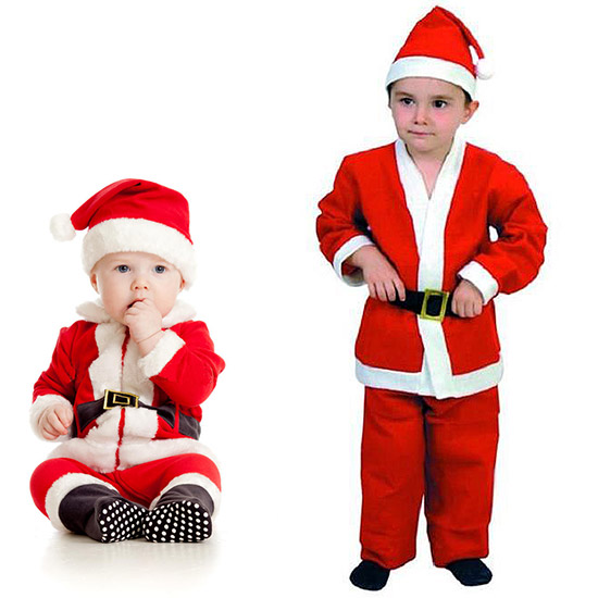 Immagini Di Bambini Vestiti Da Babbo Natale.Costume Bimbo Vestito Babbo Natale Taglie Varie Vestito Con Cappello Santa Claus Ebay